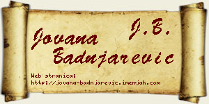 Jovana Badnjarević vizit kartica